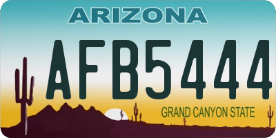 AZ license plate AFB5444