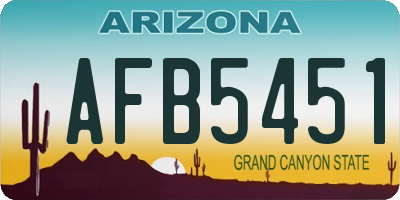 AZ license plate AFB5451