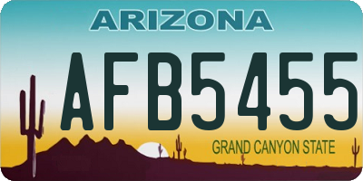 AZ license plate AFB5455