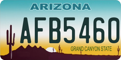 AZ license plate AFB5460
