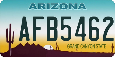 AZ license plate AFB5462