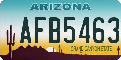 AZ license plate AFB5463