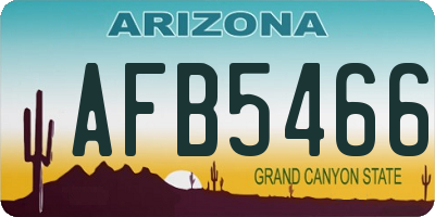 AZ license plate AFB5466