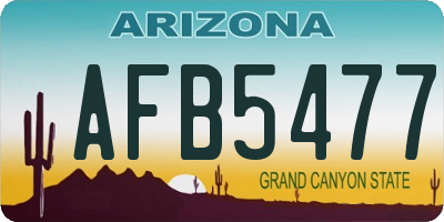 AZ license plate AFB5477