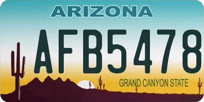 AZ license plate AFB5478