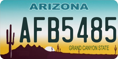 AZ license plate AFB5485