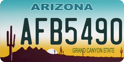 AZ license plate AFB5490