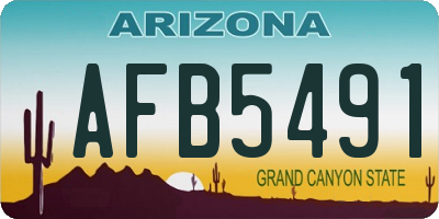 AZ license plate AFB5491