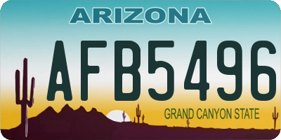 AZ license plate AFB5496