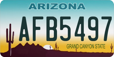 AZ license plate AFB5497