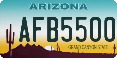 AZ license plate AFB5500