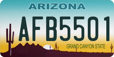 AZ license plate AFB5501
