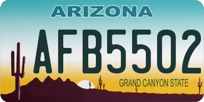 AZ license plate AFB5502