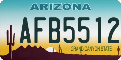 AZ license plate AFB5512