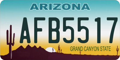 AZ license plate AFB5517