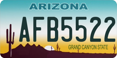 AZ license plate AFB5522