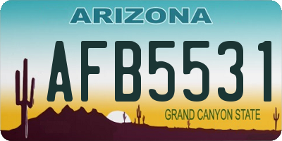 AZ license plate AFB5531