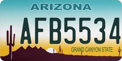 AZ license plate AFB5534