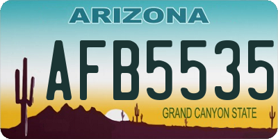 AZ license plate AFB5535