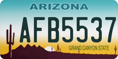 AZ license plate AFB5537