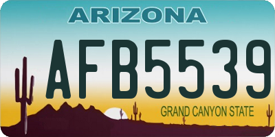 AZ license plate AFB5539