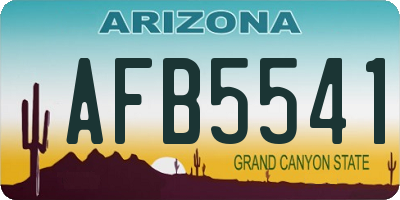 AZ license plate AFB5541