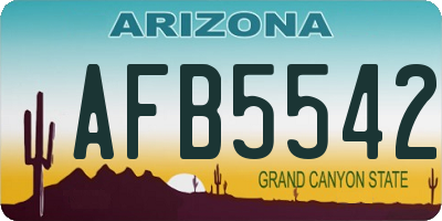 AZ license plate AFB5542