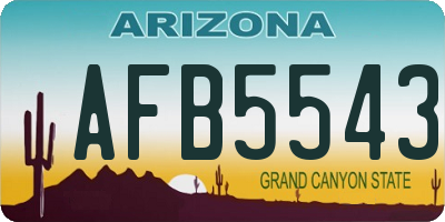 AZ license plate AFB5543