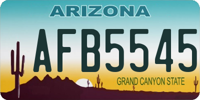 AZ license plate AFB5545