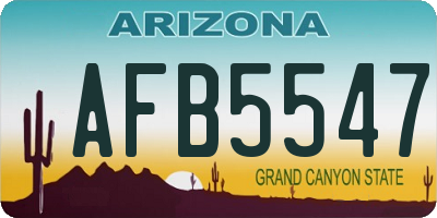 AZ license plate AFB5547