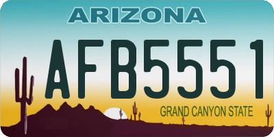 AZ license plate AFB5551