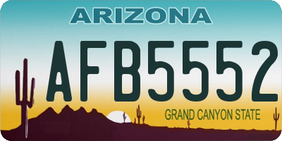 AZ license plate AFB5552