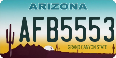 AZ license plate AFB5553