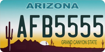 AZ license plate AFB5555