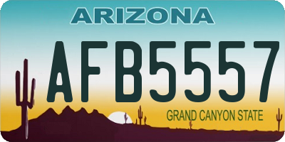 AZ license plate AFB5557