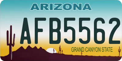 AZ license plate AFB5562