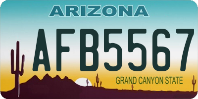 AZ license plate AFB5567