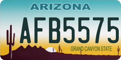 AZ license plate AFB5575