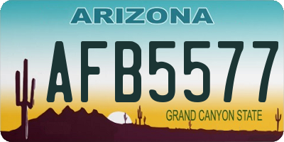 AZ license plate AFB5577