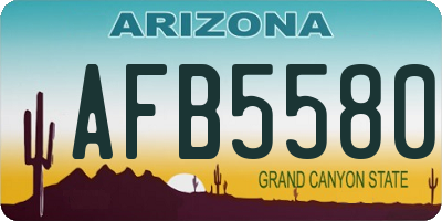 AZ license plate AFB5580