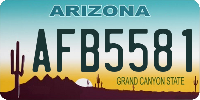 AZ license plate AFB5581