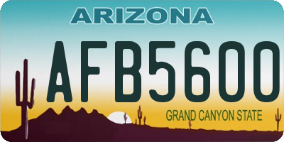 AZ license plate AFB5600