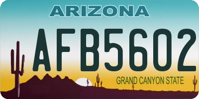 AZ license plate AFB5602