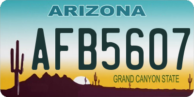 AZ license plate AFB5607