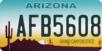 AZ license plate AFB5608