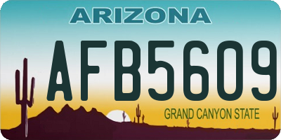 AZ license plate AFB5609