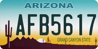 AZ license plate AFB5617