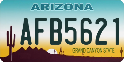 AZ license plate AFB5621