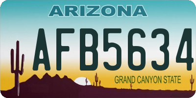 AZ license plate AFB5634