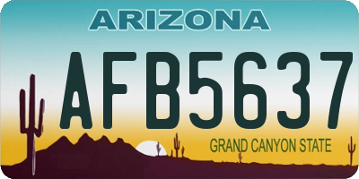 AZ license plate AFB5637